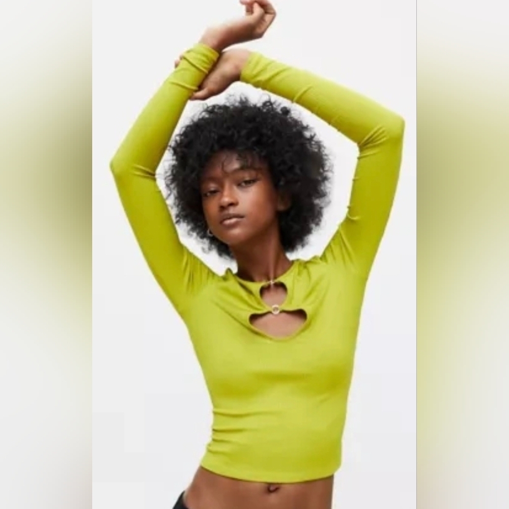 Urban Outfitters Keyhole trendy y2k going out rave festival Ribbed Top Small